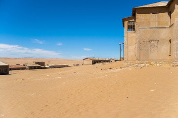 Kolmanskuppe, aslo known as Kolmanskop, a diamond mining ghost town on the Skeleton Coast of Namibia.