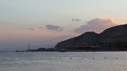 Fototapeta na wymiar Red Sea Sunset in Eilat