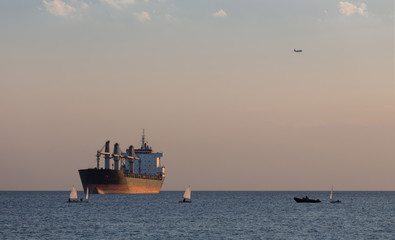 Cargo Ship in Red Sea