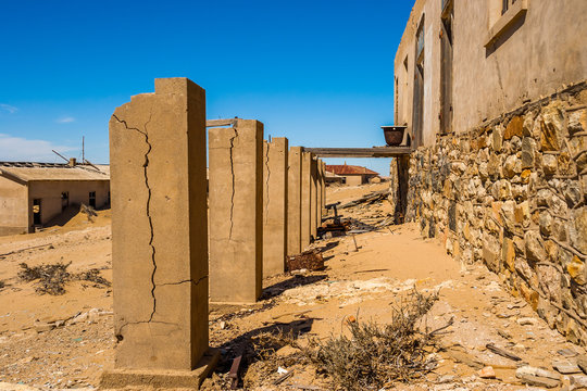 Kolmanskuppe, aslo known as Kolmanskop, a diamond mining ghost town on the Skeleton Coast of Namibia.