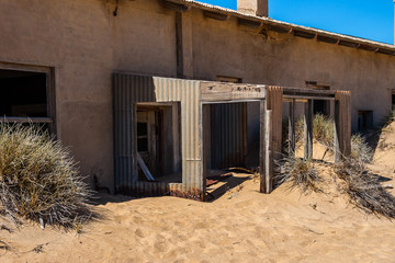 Kolmanskuppe, aslo known as Kolmanskop, a diamond mining ghost town on the Skeleton Coast of Namibia.