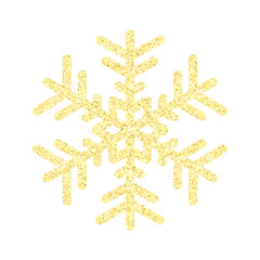 Gold glitter snowflake. Vector object isolated on white background