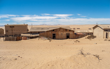 Kolmanskuppe, aslo known as Kolmanskop, a diamond mining ghost town on the Skeleton Coast of...