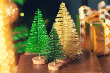 Christmas decoration on wooden table