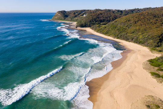 Dudley Beach - Newcastle Australia aerial view. Located south of the CBD area Dudley beach is one of many beautiful beaches in the Newcastle area.