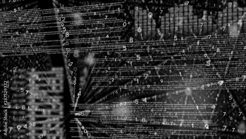 Aufkleber digital animation of binary technology code 4k