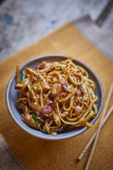 spaghetti with pesto and parmesan
