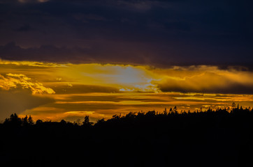 Sunset view on the Baltic sea next to Stockholm
