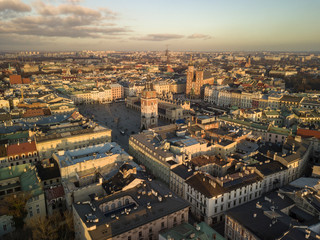 Obraz premium Old Town from a bird's eye view in Krakow, Poland