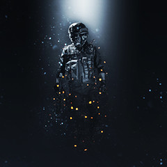 Fototapeta premium special forces soldier police, swat team member