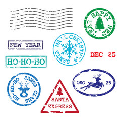 Set of Christmas postmarks