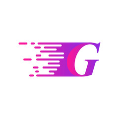 initial letter G fast move logo