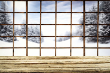 table background and winter window 
