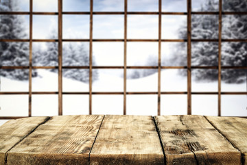 table background and winter window 