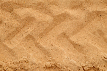 Tire tracks on the sand