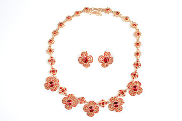 Jewelry pendant on a white isolated background. Jewelery, jewelry. Pendant, earrings, necklace, bezel.