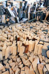 firewood under the snow