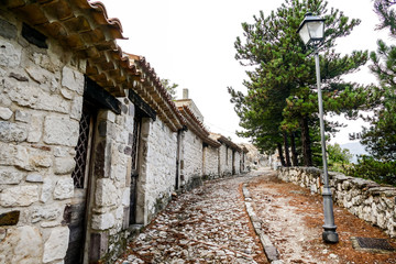 Old Gessopalena town public archeological site of the old medieval village in gypsum stone in...
