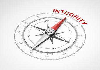 Compass on White Background, Integrity Concept © MR