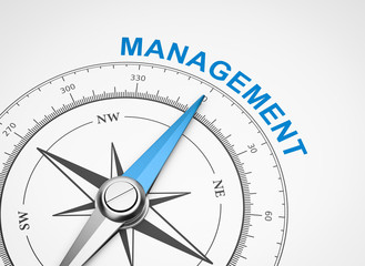 Compass on White Background, Management Concept