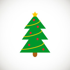 Christmas tree icon. Vector illustration in flat design