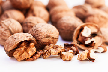 Natural walnut in shell background pattern texture