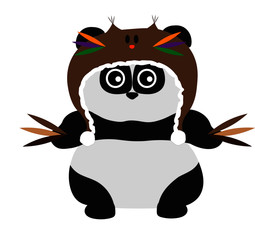 illustration of panda in owl hat © Julia Goldy