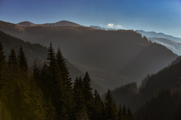 Morning landscape of a mountain peak