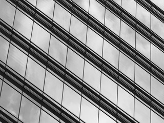 Architectural glass building pattern black and white