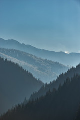 Morning landscape of a mountain peak