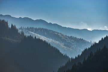 Morning landscape of a mountain peak