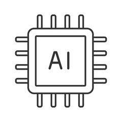 AI processor linear icon