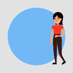 girl on blue background vector for web