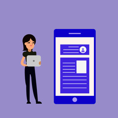 young woman with mobile phone