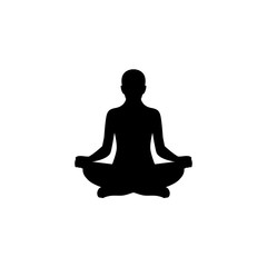 Yoga icon, logo on white background