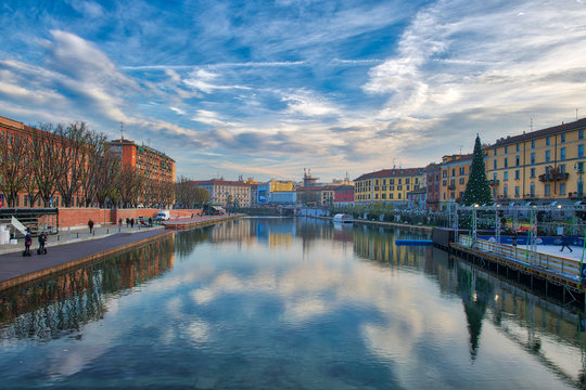 The Naviglio of the Darsena in Milan
