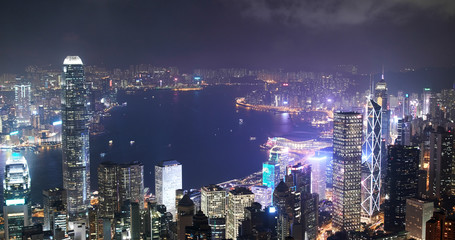 Obraz premium Hong Kong city at night