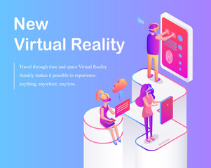 New Virtual Reality Poster Vector Illustration
