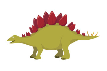 Stegosaurus vector illustration in cartoon style for kids. Dinosaurs Collection.