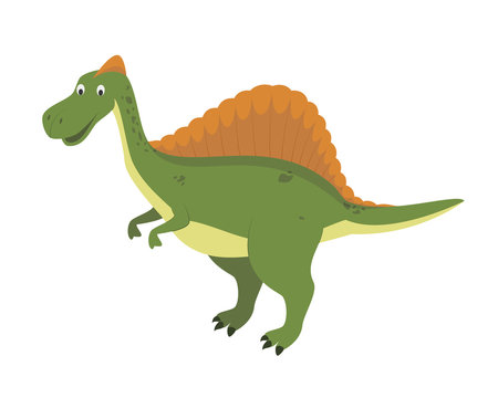 Spinosaurus vector illustration in cartoon style for kids. Dinosaurs Collection.