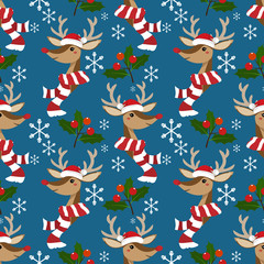 Obraz premium Christmas holiday season seamless pattern.