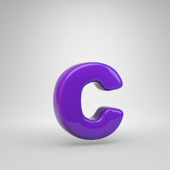 Proton purple color letter C lowercase isolated on white background