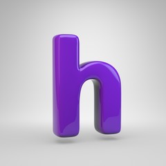 Proton purple color letter H lowercase isolated on white background