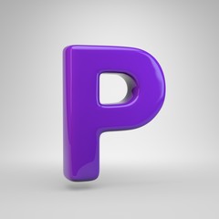 Proton purple color letter P uppercase isolated on white background