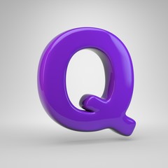 Proton purple color letter Q uppercase isolated on white background