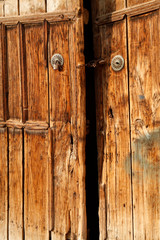 old wooden door in rural area