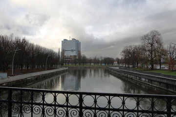 River Pregolya in the city of Kaliningrad, Russia