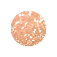 Round with pink glitter isolated on white background. Can be used as place for your text, design element
