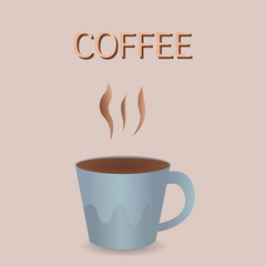 Coffee cup banner Vector realistic. Product placement mock up. coffee background. top view illustrations