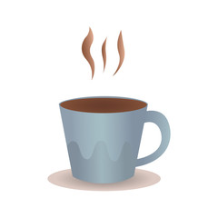 Perfect cup of coffee with steam. Vector illustration